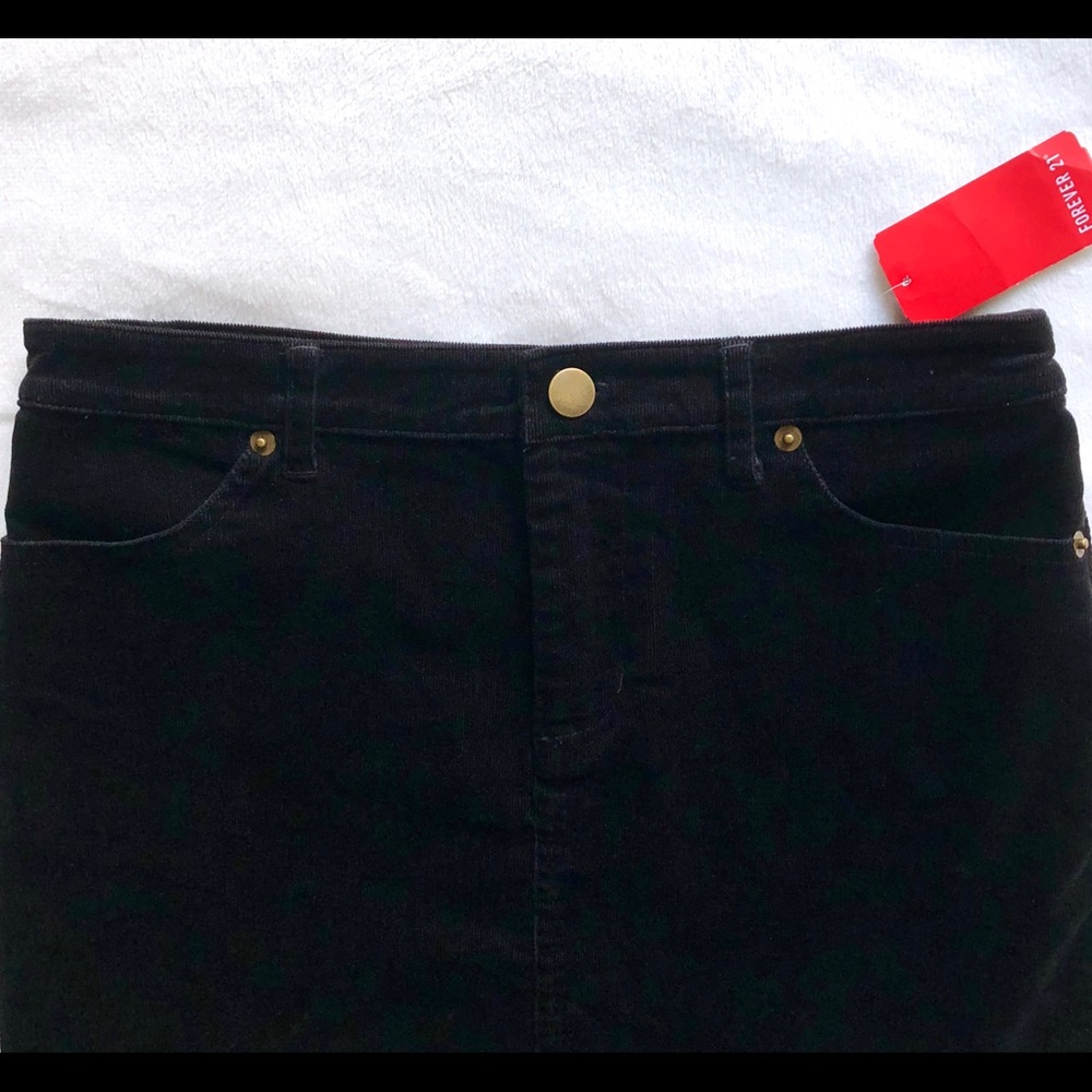 SOLD! | Forever 21 | Black Corduroy Mini Skirt - Picture 3 of 6